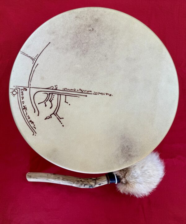 Crow Medicine Drum 15" Goat hide